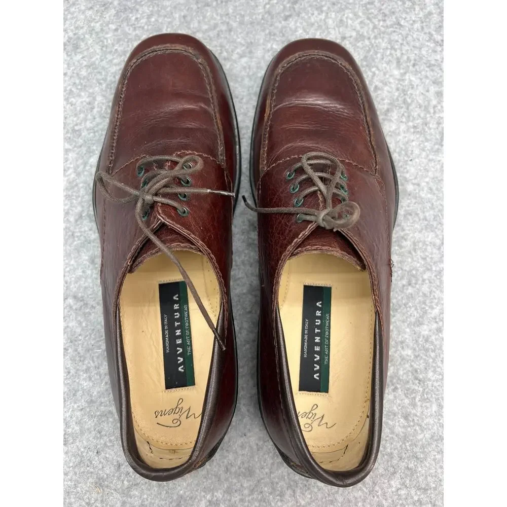 Avventura Vigens Vintage Artisan Crafted Brown Leather Driving Oxford Men 9.5